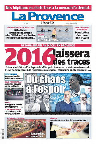 La Provence Marseille du jeudi décembre