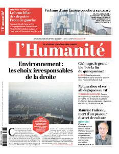 L’Humanité du Mercredi 28 Décembre 2016