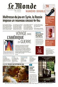 Le Monde du Samedi 31 Décembre 2016 et Lundi 2 Janvier 2017