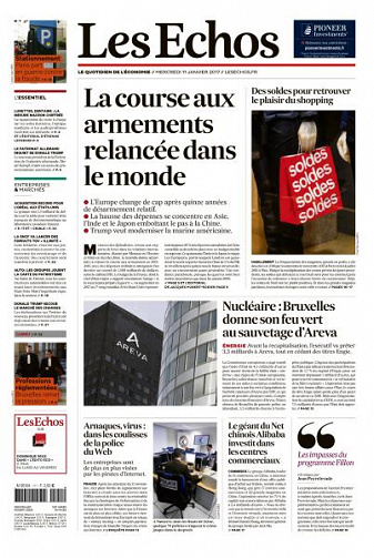 Les Echos du Mercredi 11 Janvier 2017