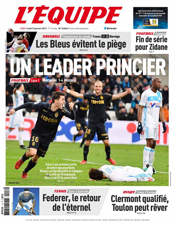L’equipe du Lundi 16 Janvier 2017