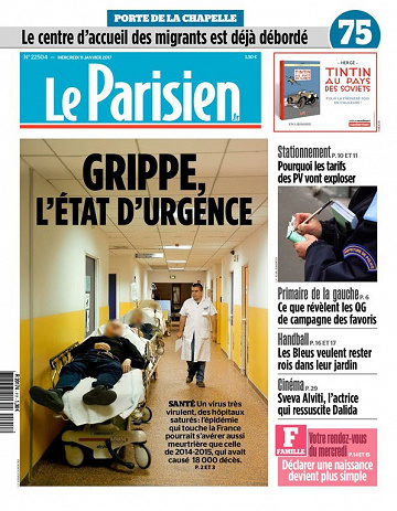Le Parisien + Journal de Paris du mercredi 11 janvier 2017