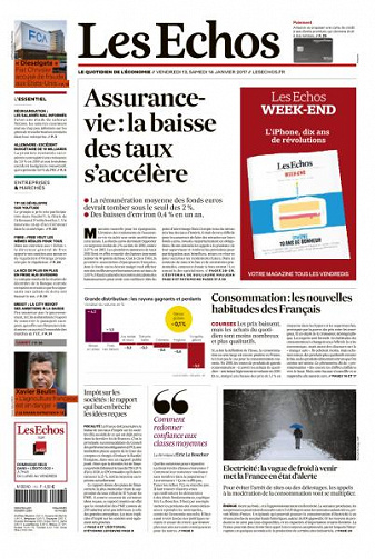 Les Echos du Vendredi 13 Janvier 2017