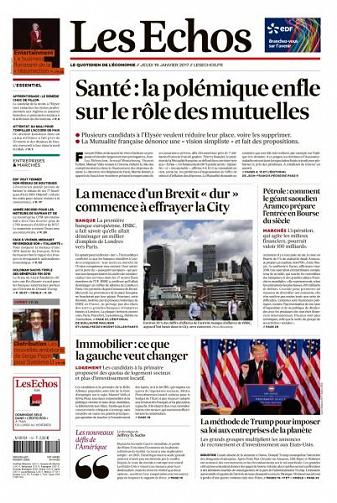 Les Echos du Jeudi 19 Janvier 2017