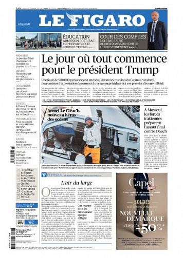Le Figaro du Vendredi 20 Janvier 2017