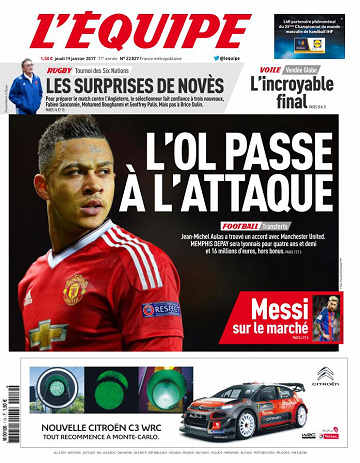 L’equipe du Jeudi 19 Janvier 2017