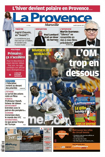 La Provence Marseille du lundi 16 janvier 2017