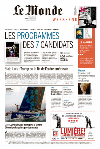 Le Monde du Samedi 21 Janvier 2017