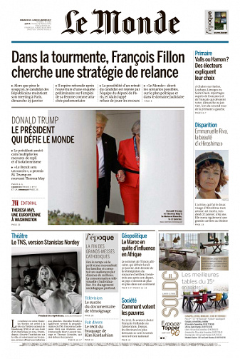 Le Monde du Dimanche 29 et Lundii 30 Janvier 2017