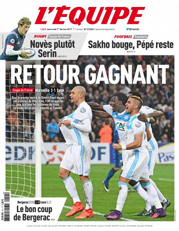 L’equipe du Mercredi 1 Février 2017