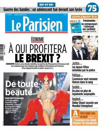 Le Parisien du Mardi 31 Janvier 2017