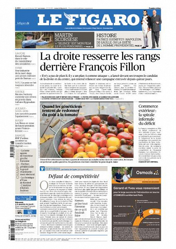 Le Figaro du Mercredi 8 Février 2017