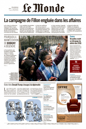 Le Monde du Mardi 14 Février 2017
