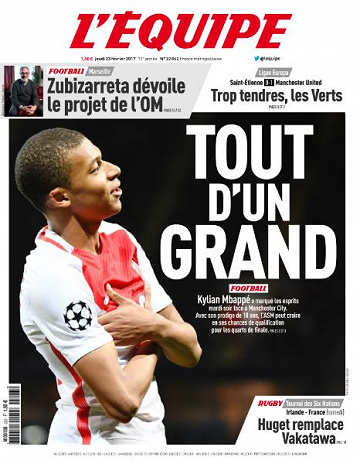 L’equipe du Jeudi 23 Février 2017