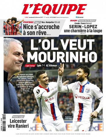 L’equipe du Vendredi 24 Février 2017