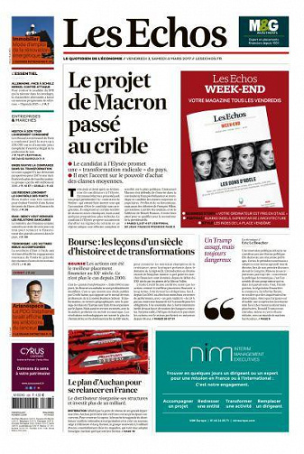 Les Echos du Vendredi 3 Mars 2017