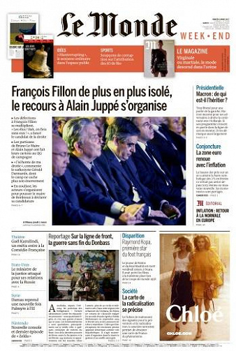 Le Monde week end + Magazine + 3 suppléments du samedi 4 mars 2017