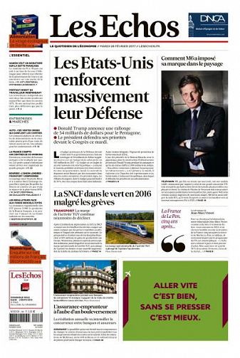 Les Echos du Vendredi 28 Février 2017