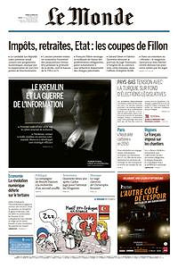 Le Monde du Vendredi 14 Mars 2017