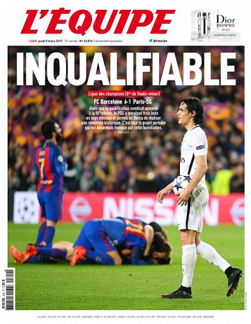 L’equipe du Jeudi 9 Mars 2017