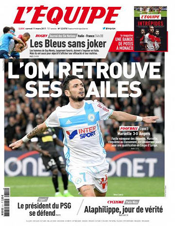 L’equipe du Samedi 11 Mars 2017