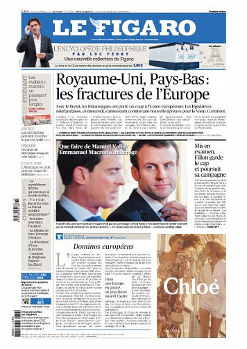 Le Figaro du Mercredi 15 Mars 2017
