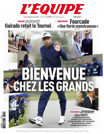 L’equipe du Mardi 21 Mars 2017