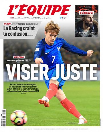 L’Équipe du samedi 25 mars 2017