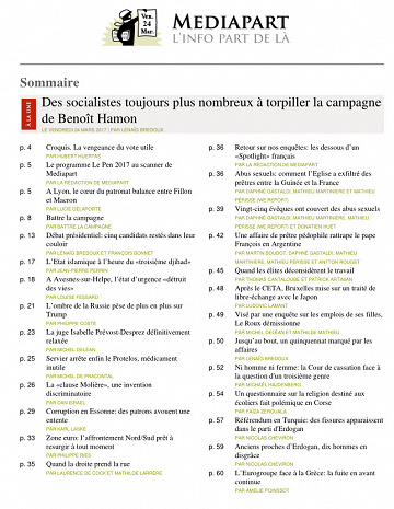Médiapart ( édition matin ) du vendredi 24 mars 2017