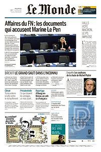 Le Monde du Jeudi 30 Mars 2017