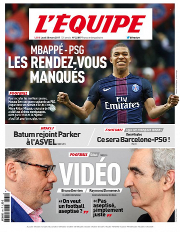 L’Équipe du jeudi 30 mars 2017