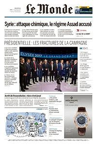 Le Monde du Jeudi 6 Avril 2017