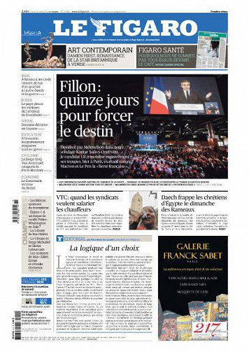 Le Figaro du Lundi 10 Avril 2017