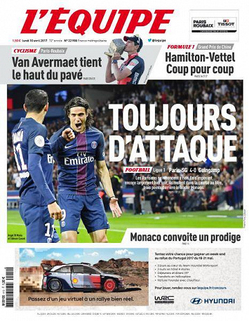 L’equipe du Lundi 10 Avril 2017