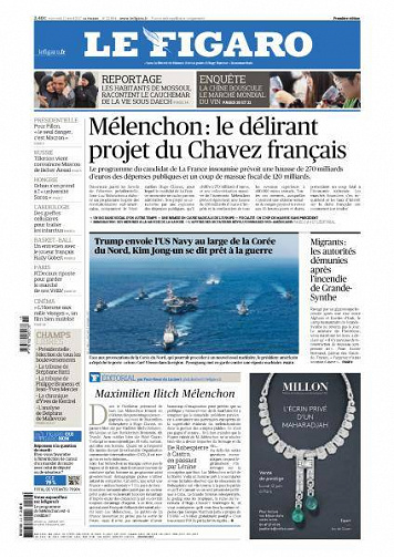 Le Figaro du Mercredi 12 Avril 2017