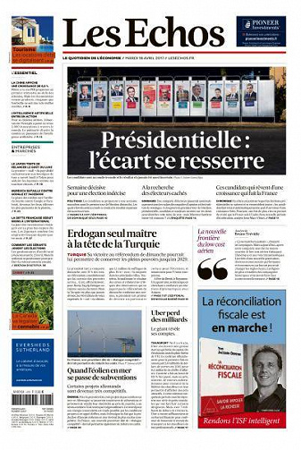Les Echos du Mardi 18 Avril 2017
