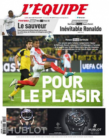 L’equipe du Mercredi 19 Avril 2017