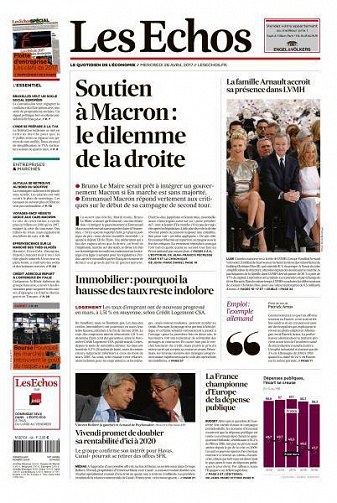 Les Echos du Mercredi 26 Avril 2017