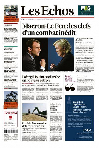 Les Echos du Mardi 25 Avril 2017