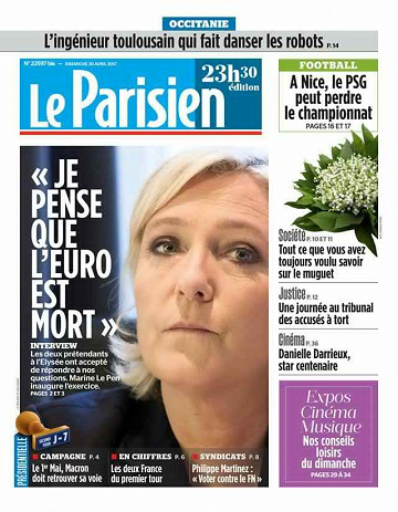 Le Parisien du Dimanche 30 Avril 2017