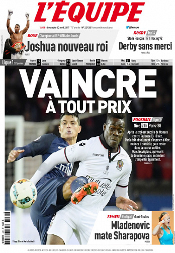L’Équipe du Dimanche 30 Avril 2017