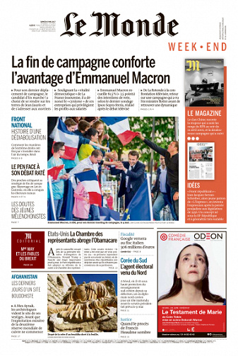 Le Monde + Magasine +2 Suppléments Du samedi 06 Mai 2017