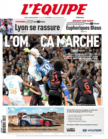 L’Équipe lundi 08 mai 2017