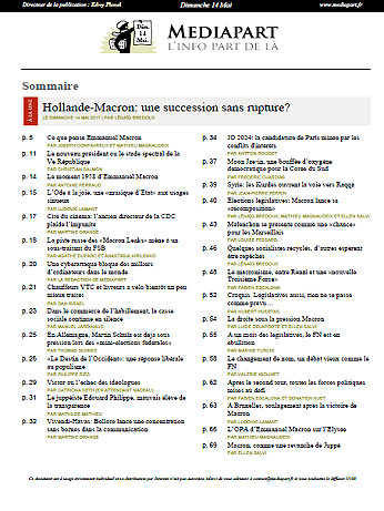 Mediapart ( Édition De La Mi Journée ) Du Dimanche 14 Mai 2017