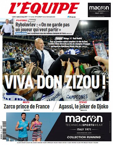 L’Équipe du Lundi 22 Mai 2017