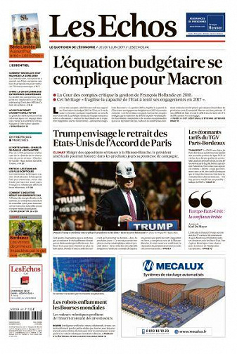 Les Echos du Jeudi 1 Juin 2017