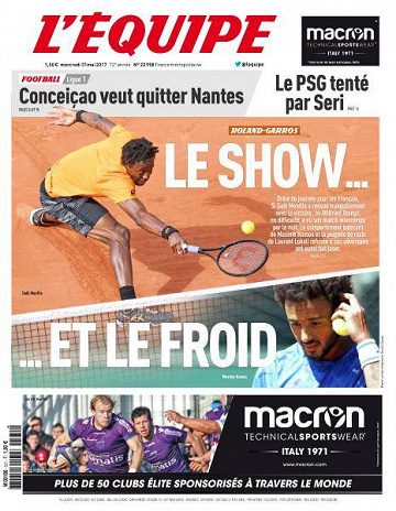 L’equipe du Mercredi 31 Mai 2017