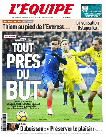 L’equipe du Vendredi 9 Juin 2017