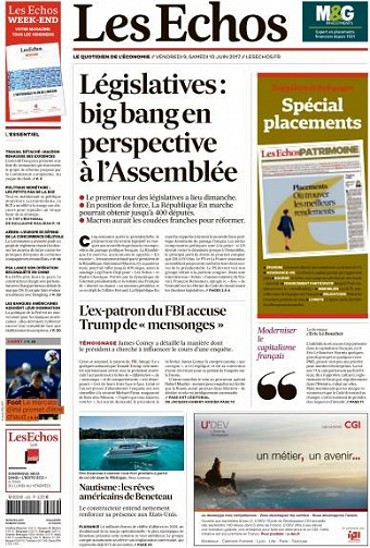 Les Echos du Vendredi 9 Juin 2017