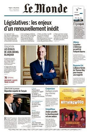 Le Monde du Dimanche 11 et Lundi 12 Juin 2017